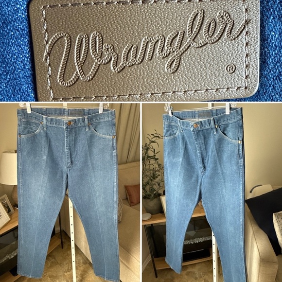 Wrangler Men’s 13MWZ Cowboy Cut Original Blue Jeans Size 38x34 - Picture 1 of 12